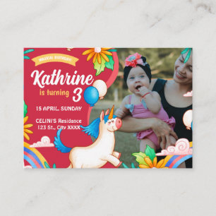 Carte D'accompagnement Cute Main Drake Unicorn Anniversaire