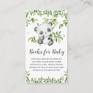 Carte D'accompagnement Cute Panda Baby shower de verdure Livres pour bébé
