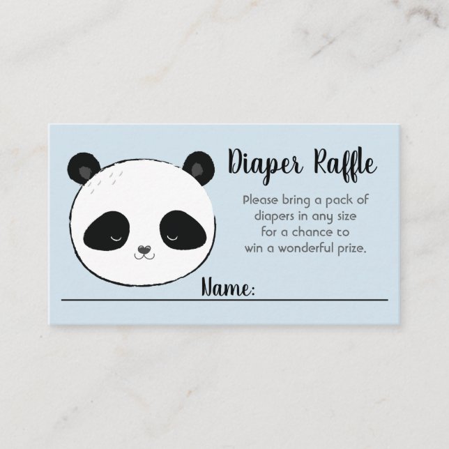Carte D'accompagnement Cute Panda Face Baby shower Déchets Raffle (Devant)
