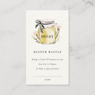 Carte D'accompagnement Cute Pastel  Honey Jar Diaper Raffle Baby Shower