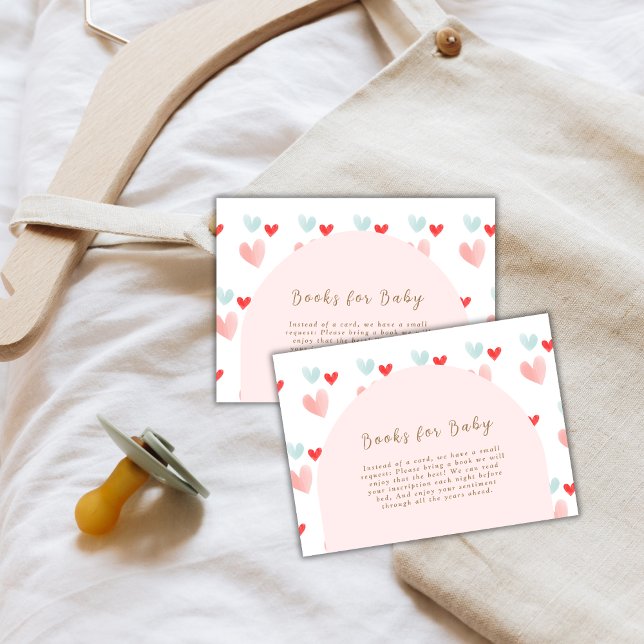 Carte D'accompagnement Cute Pastel Sweetheart Arch Livres Pour Baby showe (Cute Pastel Sweetheart Arch Books For Baby Shower Enclosure Card)