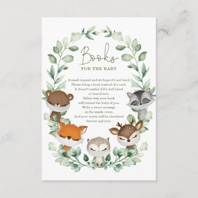 Carte D'accompagnement Cute Quarantine Woodland Animaux Livres pour bébé (Devant)