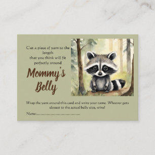Carte D'accompagnement Cute Raccoon Guess Maman's Belly Size Baby Bump Je