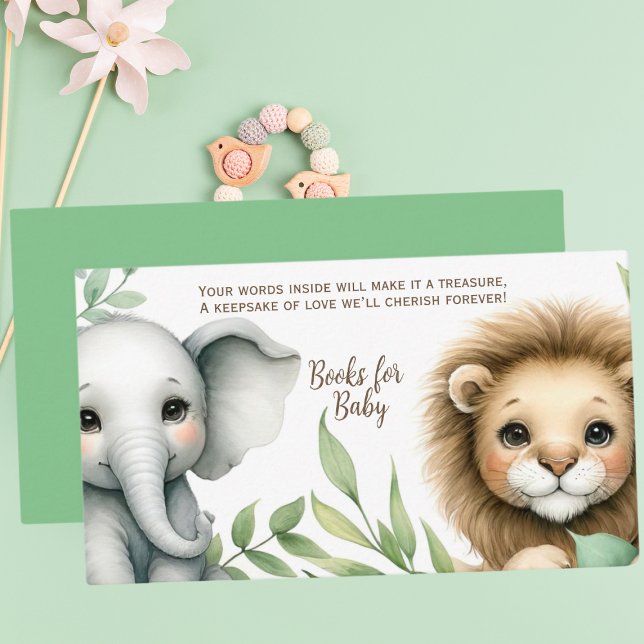 Carte D'accompagnement Cute Safari Animals Livres pour bébé (Créateur téléchargé)