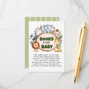 Carte D'accompagnement Cute Safari Animaux Baby showers Livres pour bébé