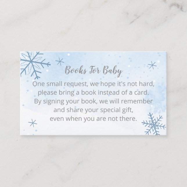 Carte D'accompagnement Cute Snowflakes Baby showers Livres Pour Baby Encl (Devant)