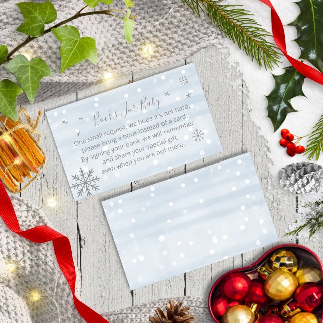 Carte D'accompagnement Cute Snowflakes Baby showers Livres Pour Bébé (Créateur téléchargé)