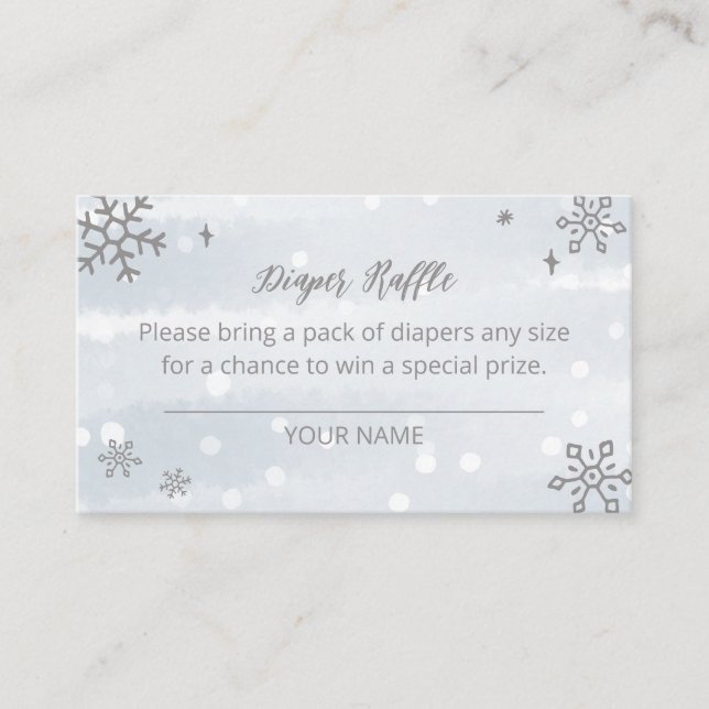 Carte D'accompagnement Cute Snowflakes Hiver Baby shower Déchets Raffin (Devant)