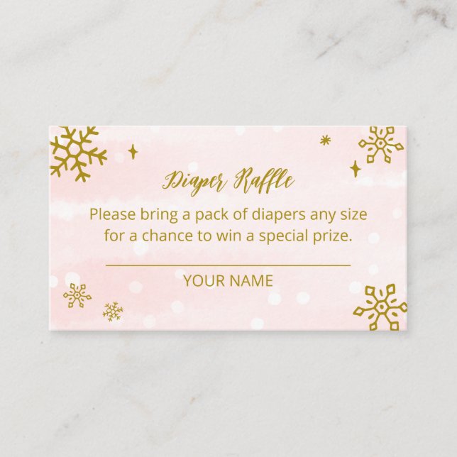 Carte D'accompagnement Cute Snowflakes Hiver Baby shower Déchets Raffin (Devant)