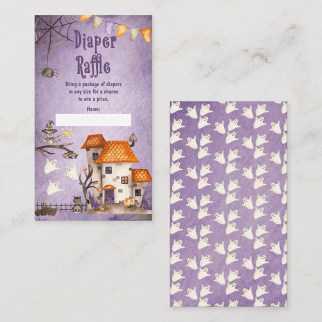 Carte D'accompagnement Cute to Spook Halloween Baby shower Déchets Raffle (Devant / Derrière)