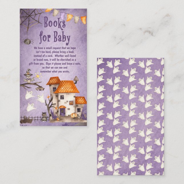 Carte D'accompagnement Cute to Spook Halloween Baby showers Livres pour b (Devant / Derrière)