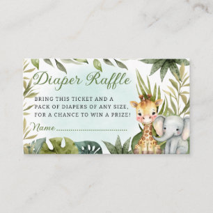 Carte D'accompagnement Cute Tropical Jungle Safari Animaux Déchets Raffle