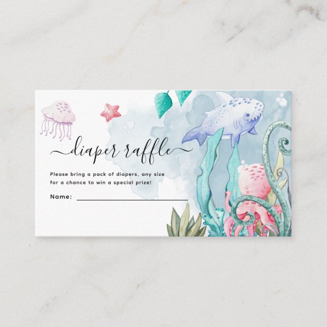 Carte D'accompagnement Cute Under the Sea Baby shower Déchets Enclo (Devant)