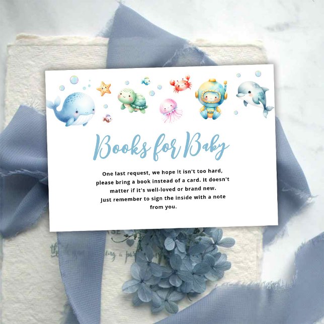 Carte D'accompagnement Cute Under the sea Baby shower Livres pour bébé (Créateur téléchargé)