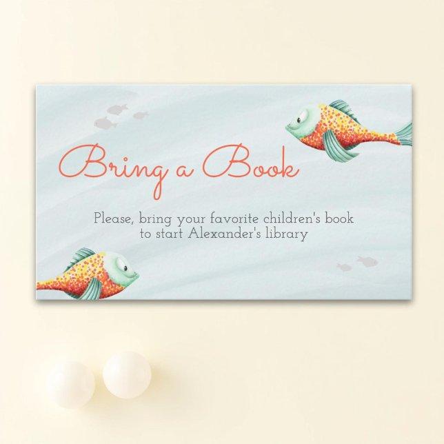 Carte D'accompagnement Cute Under the Sea Fish Neutral Apportez un livre (Créateur téléchargé)