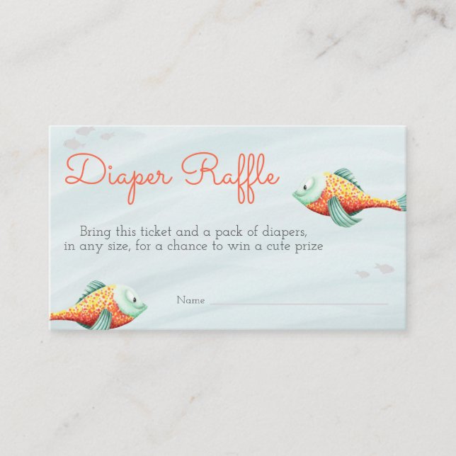 Carte D'accompagnement Cute Under the Sea Fish Neutral Twin Diaper Raffle (Devant)