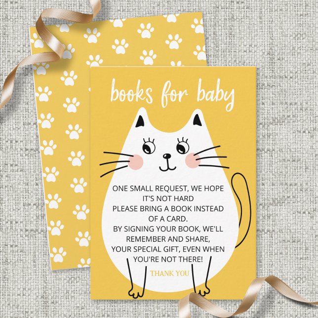 Carte D'accompagnement Cute Wite Kitty Chat livres pour bébé billet (Créateur téléchargé)