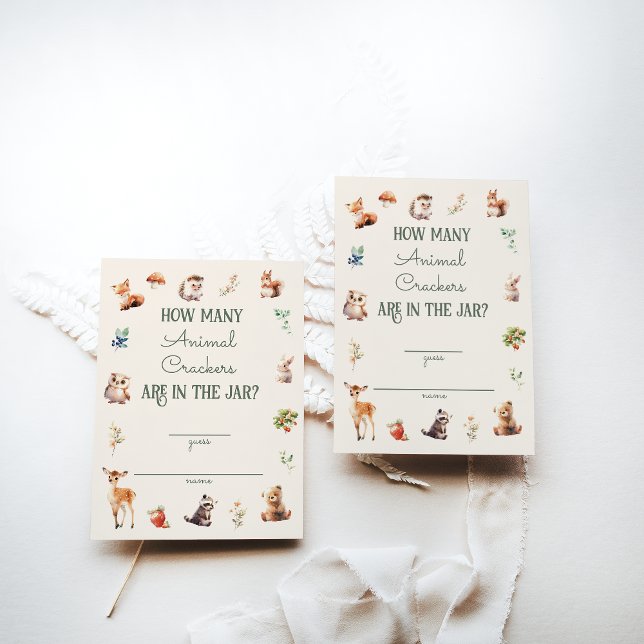 Carte D'accompagnement Cute Woodland Animal Adventure Baby shower neutre (Créateur téléchargé)