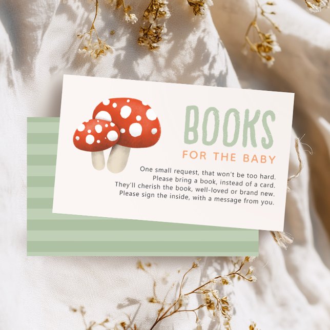 Carte D'accompagnement Cute Woodland Champignons Baby shower Demande de r (Créateur téléchargé)
