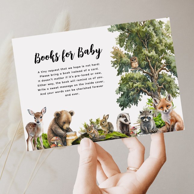 Carte D'accompagnement Cute Woodland Demande de Baby shower (Créateur téléchargé)