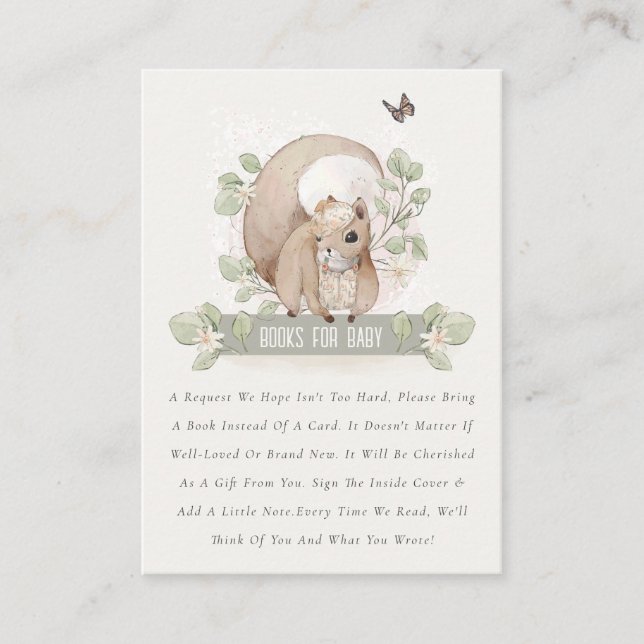 Carte D'accompagnement Cute Woodland Flora Squirrel Livres Pour Baby show (Devant)