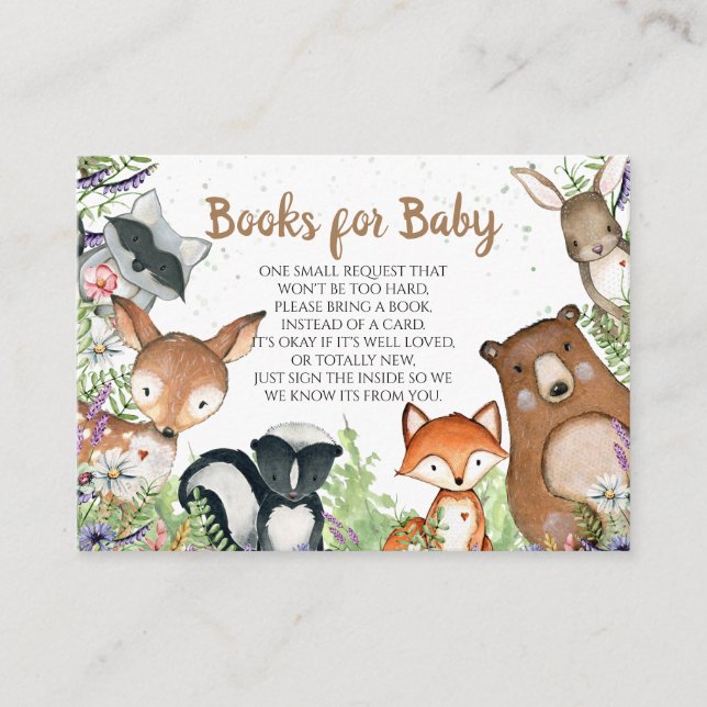 Carte D'accompagnement Cute Woodland Forest Animaux Réserver Demande pour (Devant)