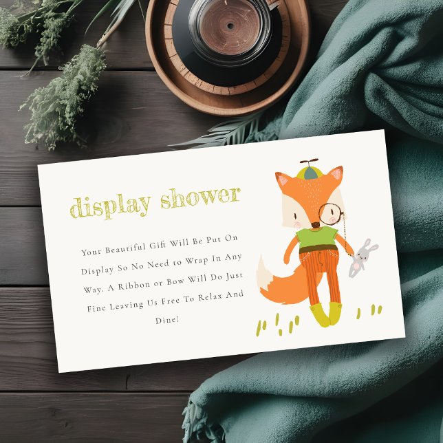 Carte D'accompagnement Cute Woodland Fun Fox Afficher Baby shower douche (Créateur téléchargé)