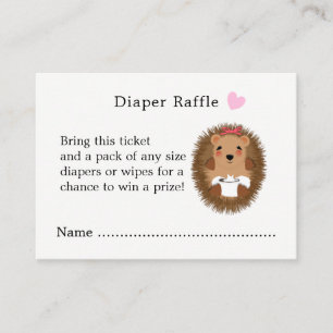 Carte D'accompagnement Cute Woodland Hérisson Baby shower Déchets Raffin