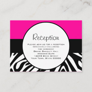Carte D'accompagnement Cute Zebra Imprimer Personnalisé Hot Pink Informat