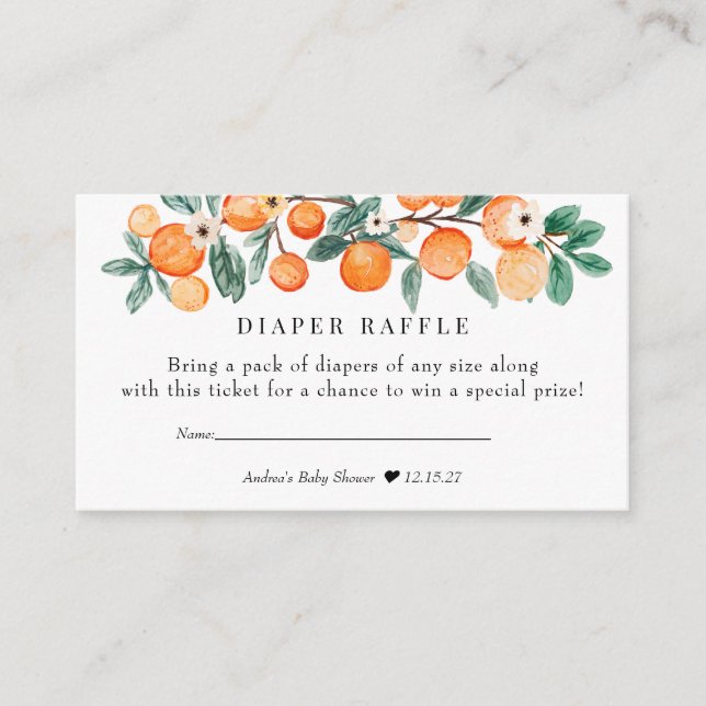 Carte D'accompagnement Cutie | Baby shower orange | Fromage de couches (Devant)