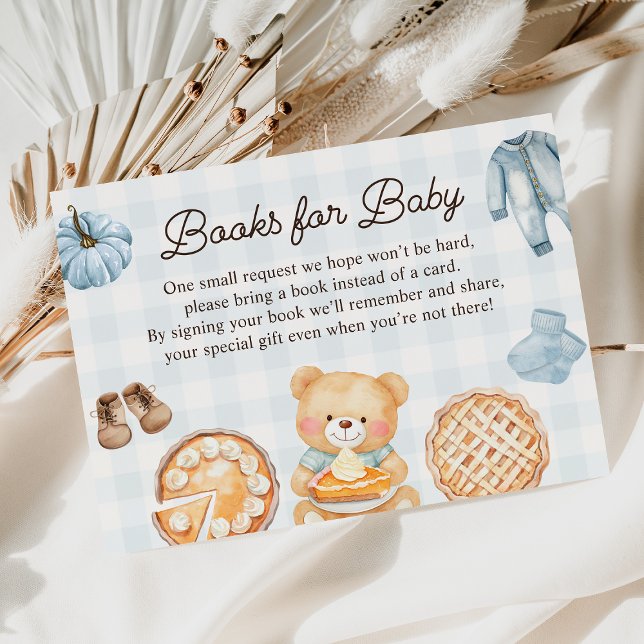 Carte D'accompagnement Cutie Pie Blue Fall Boy Baby showers Livres pour b (Créateur téléchargé)