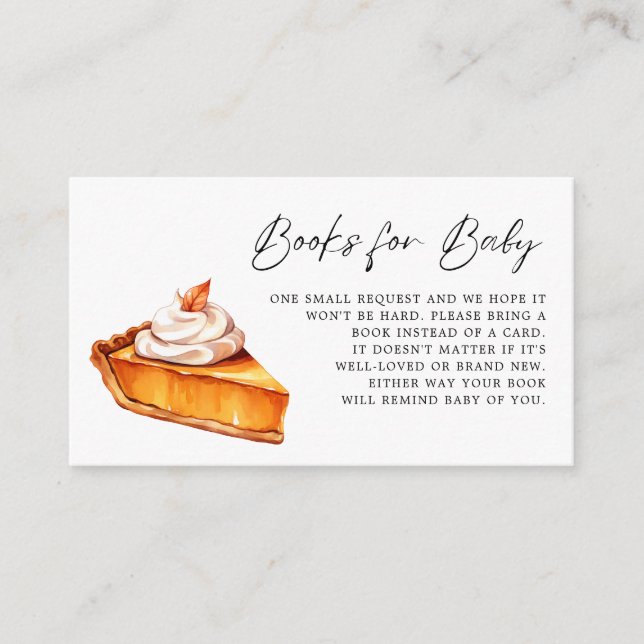 Carte D'accompagnement Cutie Pie Citrouille Automne Baby showers Livres p (Devant)