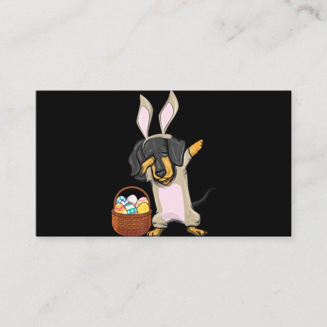 Carte D'accompagnement Dabbing Easter Bunny Dachshund Doxie Girls Design (Devant)