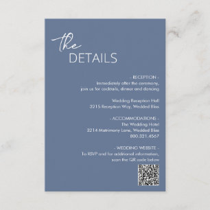 Carte D'accompagnement Dahlia Dusty Bleu Contemporain Mariage moderne
