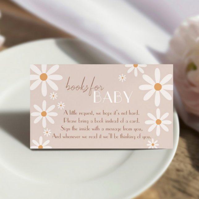 Carte D'accompagnement Daisy Baby in Bloom Baby shower Apportez un livre (Créateur téléchargé)