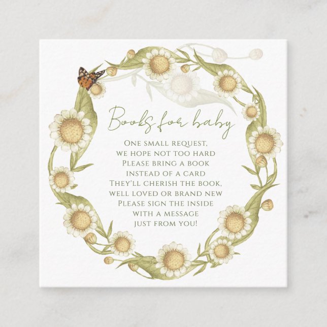 Carte D'accompagnement Daisy Baby in Bloom Livres pour Baby Fleur sauvage (Devant)