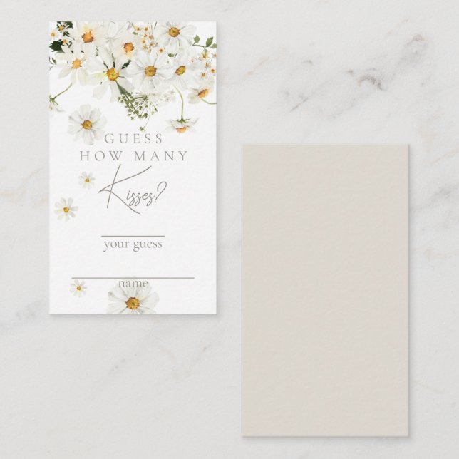 Carte D'accompagnement Daisy Boho Fleur sauvage Jeux de baisers nuptiaux  (Devant / Derrière)