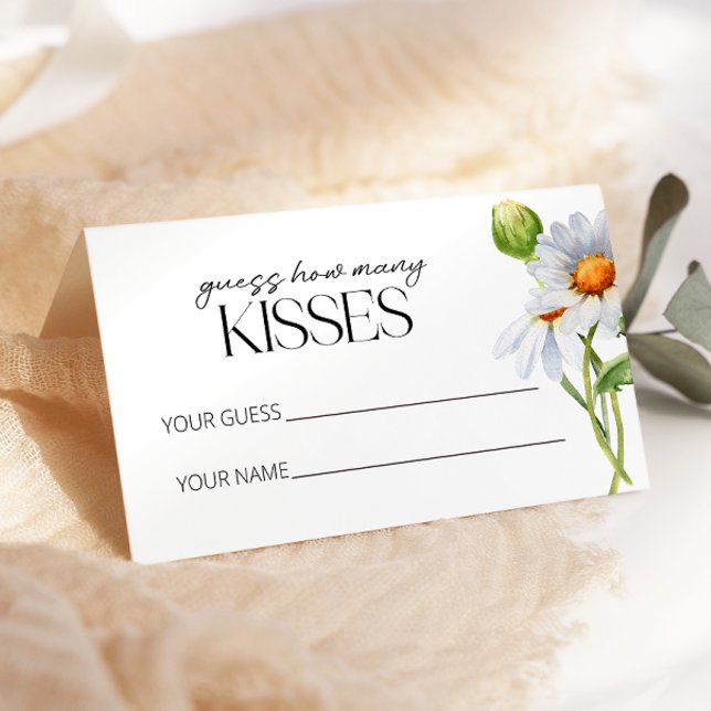 Carte D'accompagnement Daisy devinez combien de baisers jeu de nuptiale (Créateur téléchargé)