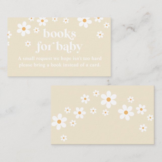 Carte D'accompagnement Daisy Tan Retro Baby showers Livres pour bébé (Devant / Derrière)