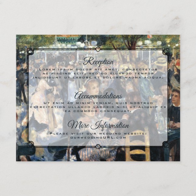 Carte D'accompagnement Danse Renoir au Moulin de la Galette (Devant)