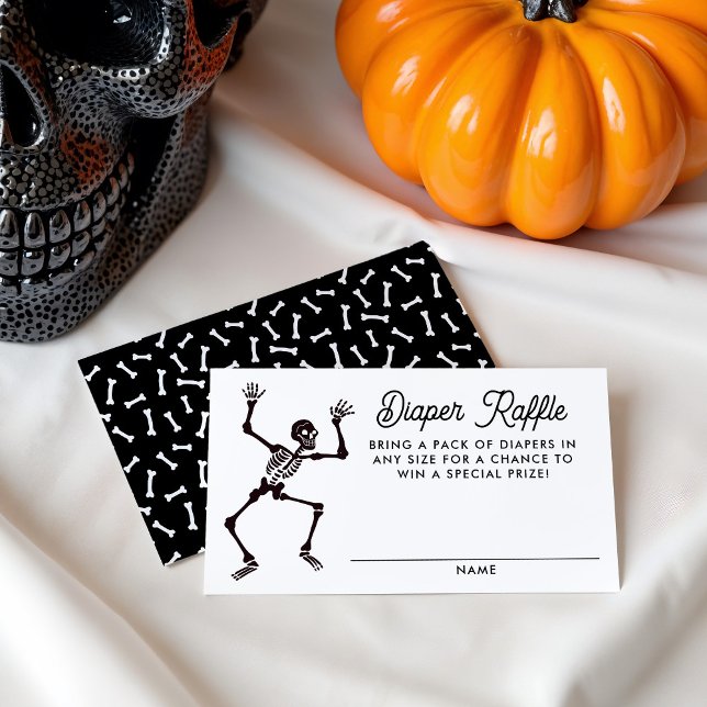 Carte D'accompagnement Danser éffrayante Skeleton Baby shower Déchets Raf (Créateur téléchargé)
