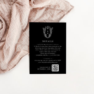 Carte D'accompagnement DAPHNE Simple noir foncé Détails du Mariage Botani