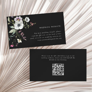 Carte D'accompagnement Dark Botanical Fleur sauvage site Mariage QR Code