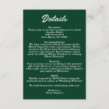 Dark Emerald Green Moody Jewel Wedding Details