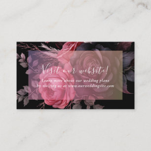 Carte D'accompagnement Dark Moody Gothic Floral Rose Site du Mariage