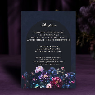 Carte D'accompagnement Dark Romantic Moody Floral Black Détails Mariage
