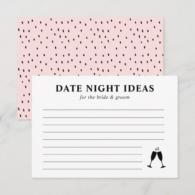 Carte D'accompagnement Date Night Ideas Fête des mariées Jeu (Devant / Derrière)