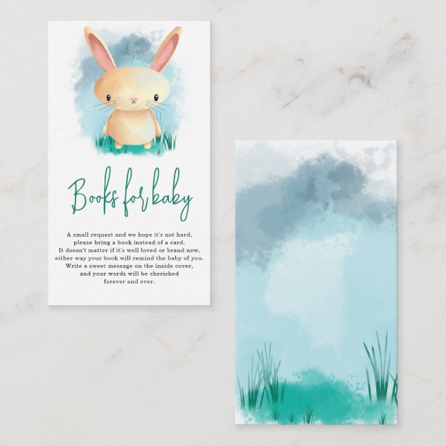 Carte D'accompagnement De beaux livres de lapin pour bébé (Devant / Derrière)