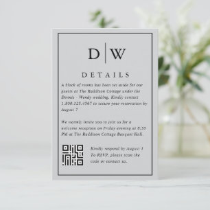 Carte d'accompagnement de code QR de mariage à mon