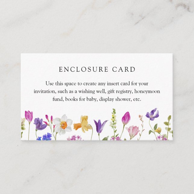 Carte d'accompagnement de fleurs printanières (Devant)